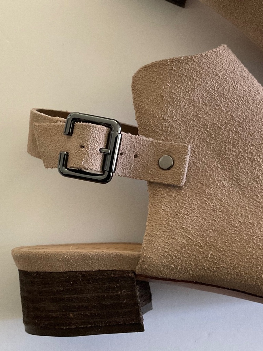 SCHUTZ Slingback Peep-Toe Tan Suede Booties Size 8 - Picture 5 of 11